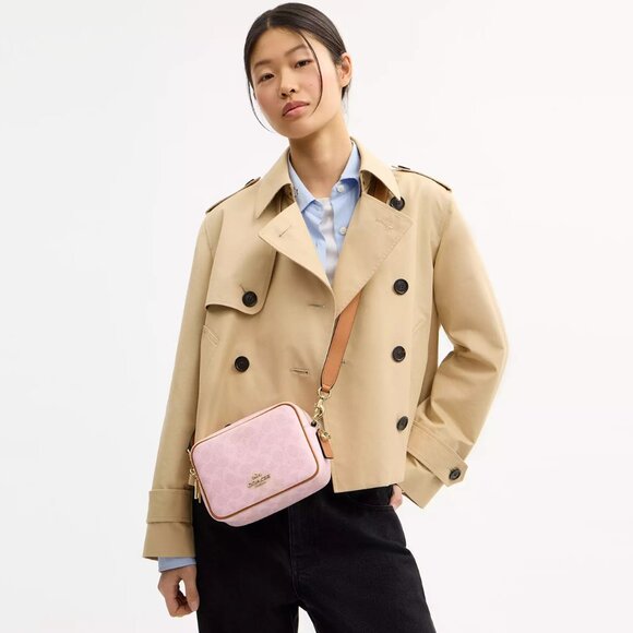 Coach Mini Carey Crossbody Bag In Signature Canvas With Charms New - Picture 5 of 8